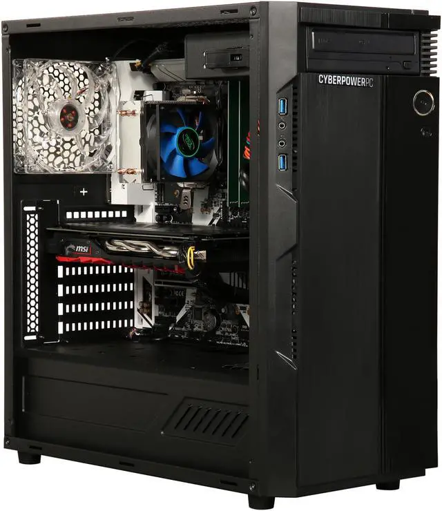 Alt view image 7 of 9 - CyberpowerPC Desktop Computer Gamer Master 2018 AMD Ryzen 7 1800X 16GB DDR4 1TB HDD 240GB SSD AMD Radeon RX 580 Windows 10 Home 64-Bit