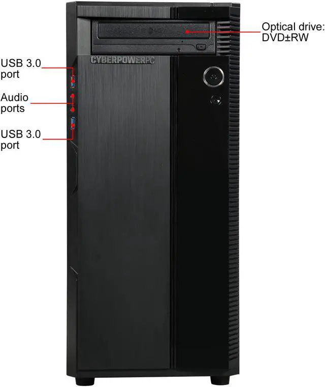 Alt view image 2 of 9 - CyberpowerPC Desktop Computer Gamer Master 2015 AMD Ryzen 5 1400 8GB DDR4 1TB HDD 120GB SSD AMD Radeon RX 580 Windows 10 Home 64-Bit