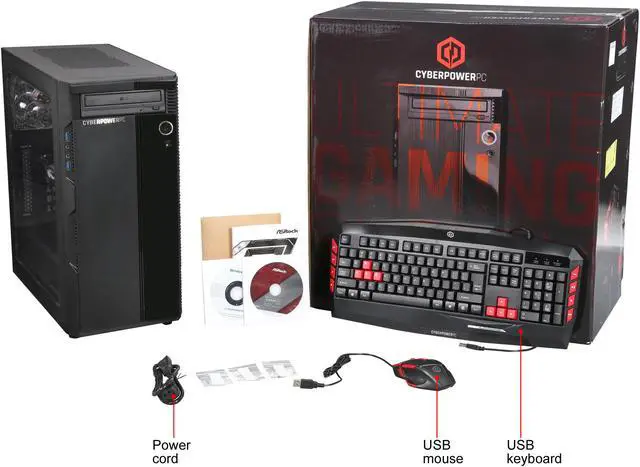 Alt view image 9 of 9 - CyberpowerPC Desktop Computer Gamer Master 2015 AMD Ryzen 5 1400 8GB DDR4 1TB HDD 120GB SSD AMD Radeon RX 580 Windows 10 Home 64-Bit