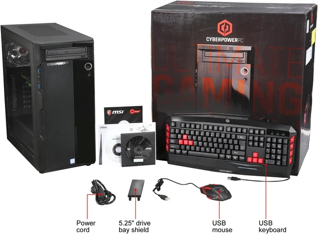 Alt view image 9 of 9 - CyberpowerPC Desktop Computer Gamer Xtreme S770 Intel Core i7 7th Gen 7700 (3.6 GHz) 16 GB DDR4 1 TB HDD 16 GB Optane Memory NVIDIA GeForce GTX 1070 Windows 10 Home 64-Bit