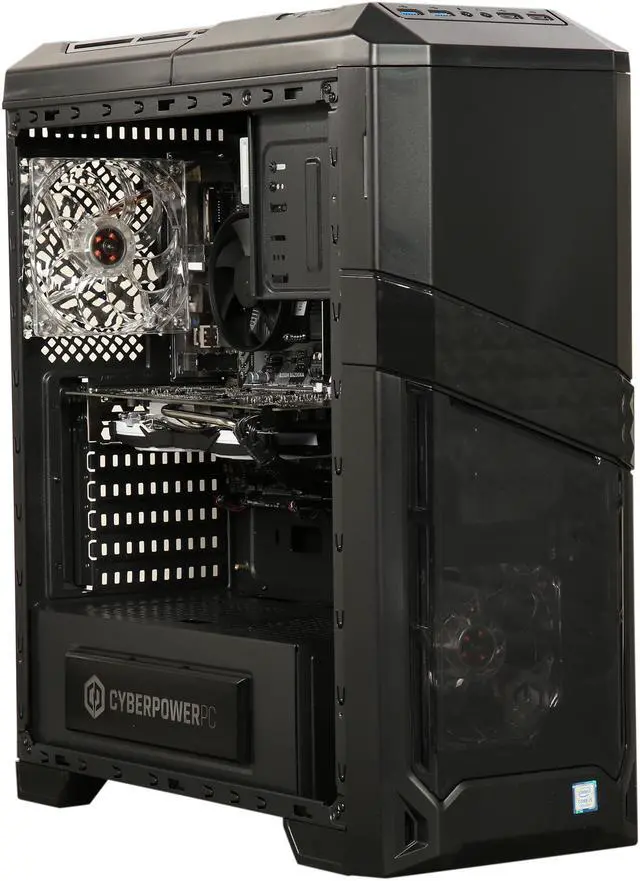 Alt view image 7 of 10 - CyberpowerPC Desktop Computer Gamer Xtreme S555 Intel Core i5-7600 8GB DDR4 1TB HDD 16 GB Optane Memory AMD Radeon RX 580 Windows 10 Home 64-Bit