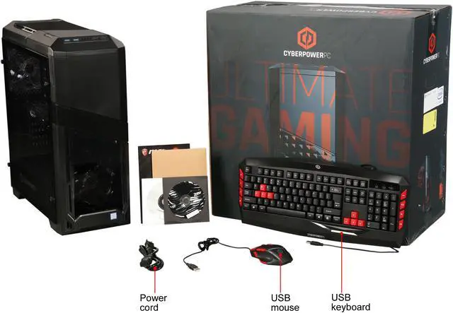 Alt view image 10 of 10 - CyberpowerPC Desktop Computer Gamer Xtreme S555 Intel Core i5-7600 8GB DDR4 1TB HDD 16 GB Optane Memory AMD Radeon RX 580 Windows 10 Home 64-Bit
