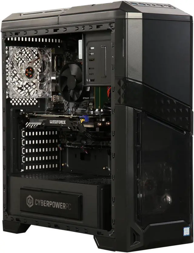 Alt view image 7 of 10 - CyberpowerPC Desktop Computer Gamer Xtreme S580 Intel Core i5-7600 8GB DDR4 1TB HDD 16 GB Optane Memory GeForce GTX 1080 Windows 10 Home 64-Bit