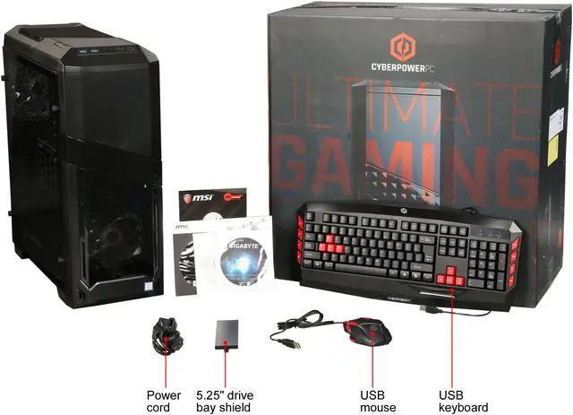 Alt view image 10 of 10 - CyberpowerPC Desktop Computer Gamer Xtreme S580 Intel Core i5-7600 8GB DDR4 1TB HDD 16 GB Optane Memory GeForce GTX 1080 Windows 10 Home 64-Bit