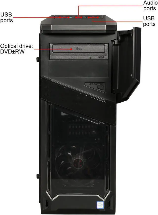Alt view image 2 of 10 - CyberpowerPC Desktop Computer Gamer Xtreme S588 Intel Core i5-7600 16GB DDR4 2TB HDD 16 GB Optane Memory GeForce GTX 1080 Ti Windows 10 Home 64-Bit