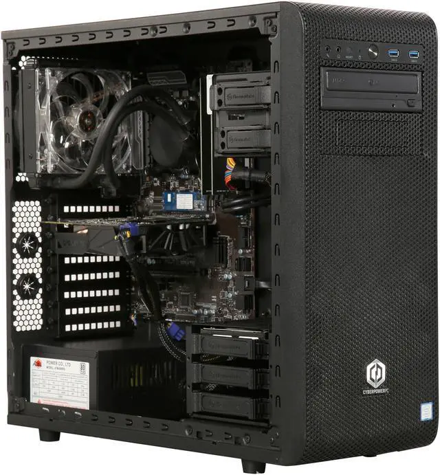 Alt view image 8 of 9 - CyberpowerPC Desktop Computer Zeus Evo Thunder S75 Intel Core i7-7700K 16GB DDR4 2TB HDD 16 GB Optane Memory GeForce GTX 1070 Windows 10 Home 64-Bit