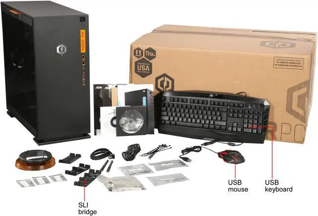 Alt view image 9 of 9 - CyberpowerPC Desktop Computer Gamer Master Pro 100 AMD Ryzen Threadripper 1920X 16GB DDR4 1TB HDD 120GB SSD GeForce GTX 1070 Windows 10 Home 64-Bit