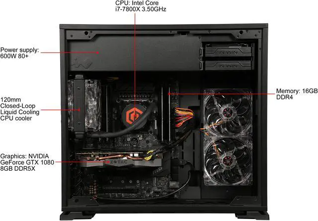 Alt view image 6 of 10 - CyberpowerPC Desktop Computer Gamer Xtreme 1535 Intel Core i7-7800X 16GB DDR4 4TB HDD 512 GB M.2 NVMe SSD GeForce GTX 1080 Windows 10 Home 64-Bit