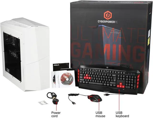 Alt view image 10 of 10 - CyberpowerPC Desktop Computer Gamer Master 2009W AMD Ryzen 5 1400 8GB DDR4 1TB HDD GeForce GTX 1050 Windows 10 Home 64-Bit