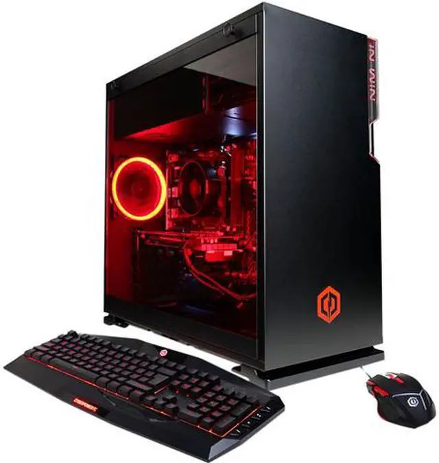 Main image of CyberpowerPC Desktop Computer GMA5600INC AMD Ryzen 3 1200 8GB DDR4 1TB HDD 120GB SSD GeForce GTX 1060 Windows 10 Home 64-Bit