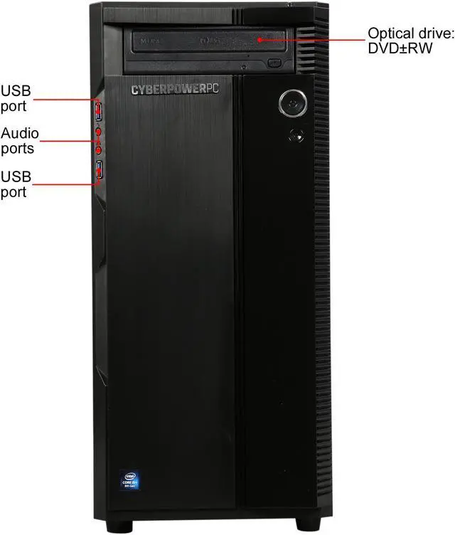 Alt view image 2 of 9 - CyberpowerPC Gaming Desktop Gamer Xtreme C565 Intel Core i5+ 8th Gen 8400 (2.80 GHz) 8 GB DDR4 1 TB HDD 16 GB Optane Memory NVIDIA GeForce GTX 1060 Windows 10 Home 64-Bit