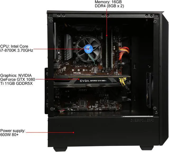 Alt view image 13 of 16 - CyberpowerPC Gaming Desktop Gamer Xtreme C858T Intel Core i5-8400 8GB DDR4 1TB HDD 120GB SSD GeForce RTX 2080 Windows 10 Home 64-Bit