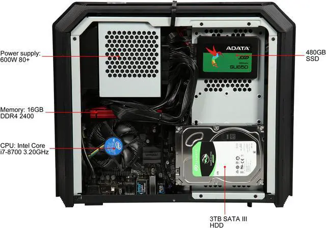 Alt view image 7 of 9 - CyberpowerPC Gaming Desktop Syber Primo G8 EX Intel Core i7-8700 16GB DDR4 3TB HDD 480GB SSD GeForce RTX 2070 Windows 10 Home 64-Bit