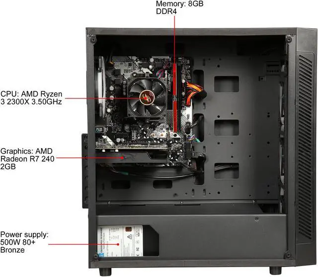 Alt view image 10 of 14 - CyberpowerPC Gaming Desktop Gamer Master 2382 AMD Ryzen 3 2300X 8GB DDR4 1TB HDD AMD Radeon R7 240 Windows 10 Home 64-bit