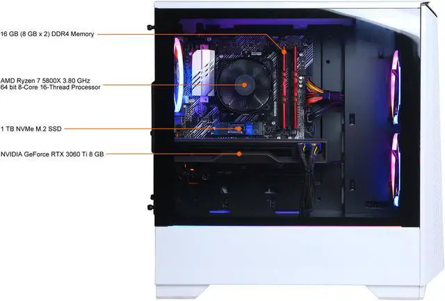 Alt view image 6 of 6 - CyberpowerPC Gaming Desktop Gamer Master GM60900 AMD Ryzen 7 5800X 16GB DDR4 1TB PCIe SSD GeForce RTX 3060 Ti Windows 10 Home 64-bit