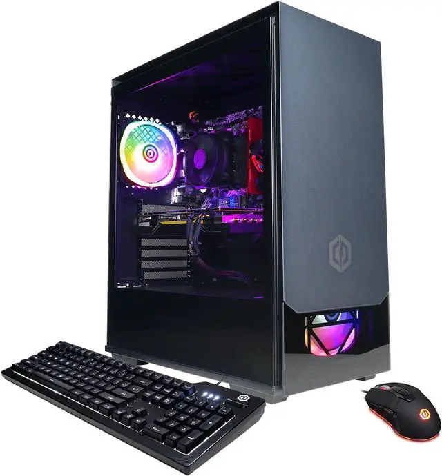 CyberpowerPC Gaming Desktop Gamer Master GM61000 Ryzen 5 5000 Series 5600G (3.90GHz) 8GB DDR4 500 GB M.2 NVMe SSD NVIDIA GeForce RTX 2060 Windows 11 Home 64-bit