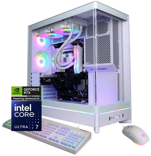 Main image of CyberPowerPC Gamer Supreme Liquid Cool GXL70490 - Intel Core Ultra 7 265KF 3.9GHz CPU, 32GB DDR5, NVIDIA GeForce RTX 5060 Ti 16GB, 2TB PCIe 4.0 NVMe SSD & Win 11 Home
