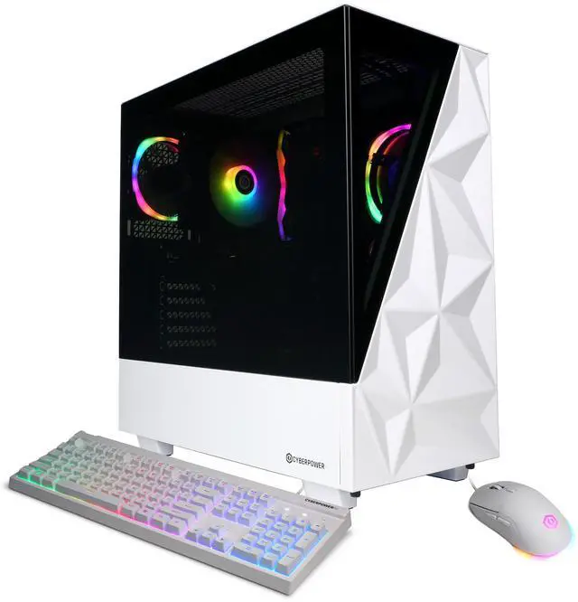 Main image of CyberPowerPC Gamer Master GML70690 - AMD Ryzen 5 8400F 4.2GHz CPU, 16GB DDR5, NVIDIA GeForce RTX 5060 8GB, 2TB PCIe 4.0 NVMe SSD & Win 11 Home