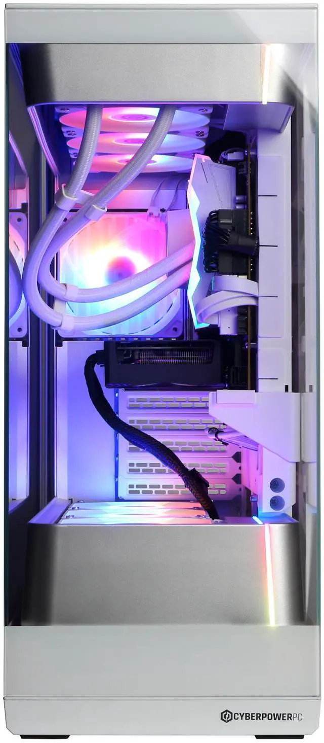 Alt view image 2 of 6 - CyberPowerPC Gamer Supreme Liquid Cool GML70850 - AMD Ryzen 7 9800X3D 4.7GHz CPU, 32GB DDR5, AMD Radeon RX 9060 XT 16GB, 2TB PCIe 4.0 NVMe SSD & Win 11 Home