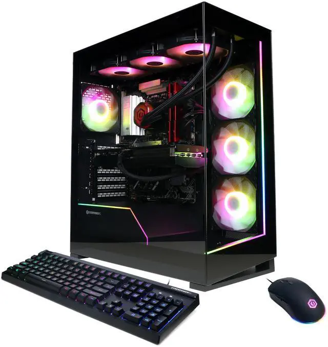 Main image of CyberpowerPC Gaming Desktop PC GM70928 AMD Ryzen 7 7800X3D 32GB DDR5 1TB NVMe SSD GeForce RTX 5070 Windows 11 Home