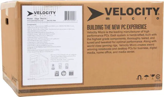 Alt view image 18 of 18 - Velocity Micro Desktop PC Edge Mx215 Intel Core 2 Quad Q8200 4GB DDR2 750GB HDD ATI Radeon HD 4850 Windows Vista Home Premium 64-bit