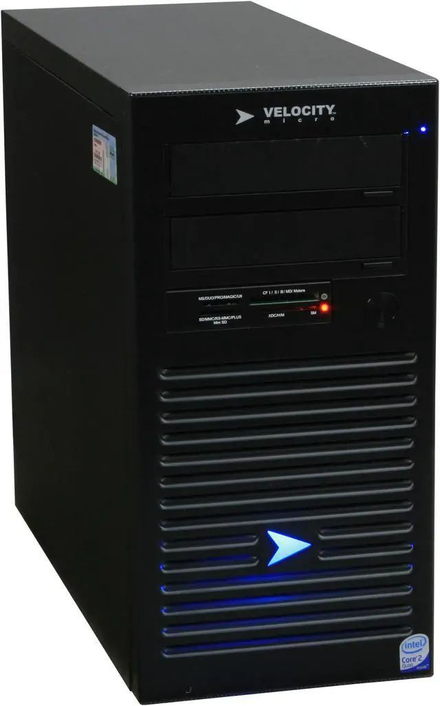 Alt view image 2 of 18 - Velocity Micro Desktop PC Edge Mx215 Intel Core 2 Quad Q8200 4GB DDR2 750GB HDD ATI Radeon HD 4850 Windows Vista Home Premium 64-bit