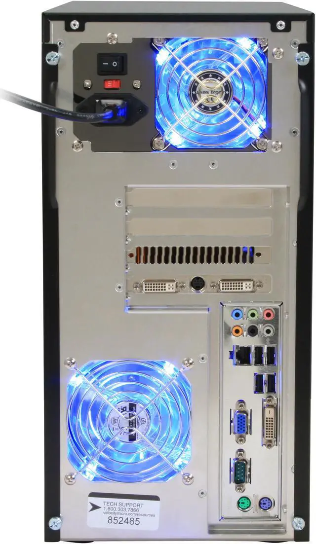 Alt view image 14 of 18 - Velocity Micro Desktop PC Edge Mx215 Intel Core 2 Quad Q8200 4GB DDR2 750GB HDD ATI Radeon HD 4850 Windows Vista Home Premium 64-bit