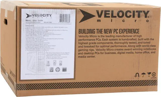 Alt view image 19 of 19 - Velocity Micro Desktop PC Edge Gx325 Intel Core 2 Quad Q9300 4GB DDR2 500GB HDD Dual ATI Radeon HD 4850 Windows Vista Home Premium 64-bit