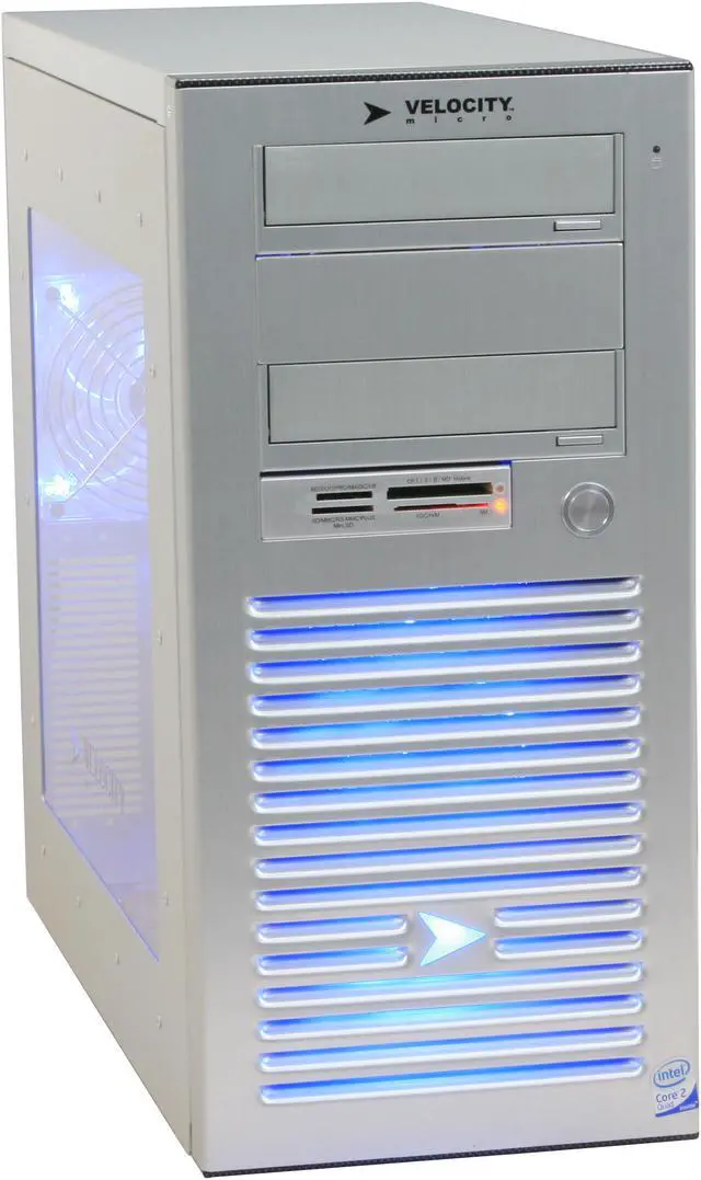 Alt view image 2 of 19 - Velocity Micro Desktop PC Edge Gx325 Intel Core 2 Quad Q9300 4GB DDR2 500GB HDD Dual ATI Radeon HD 4850 Windows Vista Home Premium 64-bit