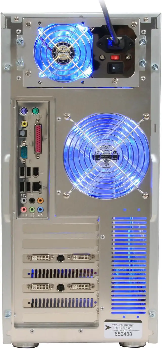 Alt view image 6 of 19 - Velocity Micro Desktop PC Edge Gx325 Intel Core 2 Quad Q9300 4GB DDR2 500GB HDD Dual ATI Radeon HD 4850 Windows Vista Home Premium 64-bit