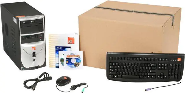 Alt view image 8 of 8 - ZT Desktop PC Element 2140Na AMD Athlon II X2 255 2GB DDR2 500GB HDD NVIDIA GeForce 6150 SE Windows Vista Home Basic 32-bit