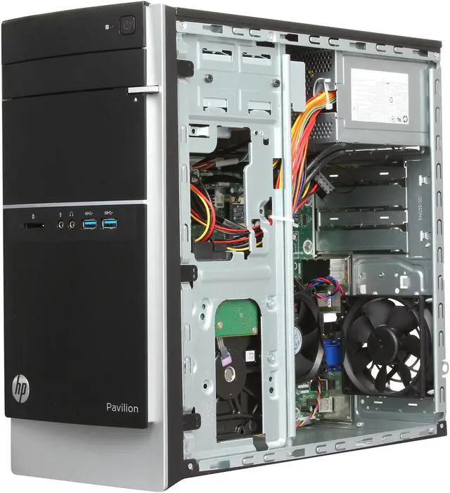 Alt view image 7 of 9 - HP PAVILLION Desktop PC H6U14AA#ABA AMD Elite Quad Core A8 6500 3.50Ghz, 8GB DDR3 RAM, Radeon HD 8570D, 2TB HDD, DTS Sound+ 7.1 Channel Surround Wireless B/G/N DVDRW DL Windows 8 64 Bit