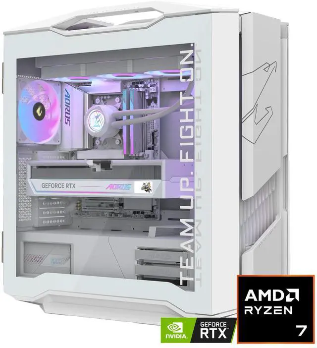 Main image of GIGABYTE AORUS Gaming Desktop PC, AMD Ryzen 7 9800X3D, AORUS RTX 5090, 64GB DDR5 RAM, 2TB Gen5 NVMe SSD, Windows 11 Home, AORUS SUPREME 5 ICE AS5IA7N9-5002