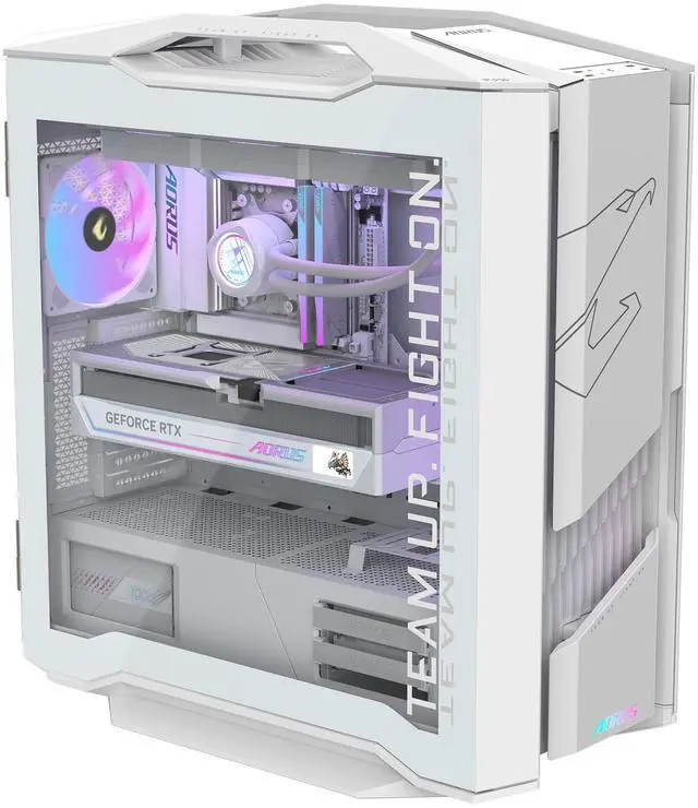 Alt view image 2 of 9 - GIGABYTE AORUS Gaming Desktop PC, AMD Ryzen 7 9800X3D, AORUS RTX 5090, 64GB DDR5 RAM, 2TB Gen5 NVMe SSD, Windows 11 Home, AORUS SUPREME 5 ICE AS5IA7N9-5002