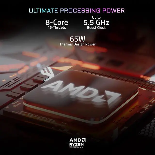 Alt view image 11 of 15 - GIGABYTE AORUS PRIME 5 Gaming Desktop PC, AMD Ryzen 7 9700X, GIGABYTE RTX 5070 Ti, 32GB DDR5, 2TB SSD, Windows 11, Black