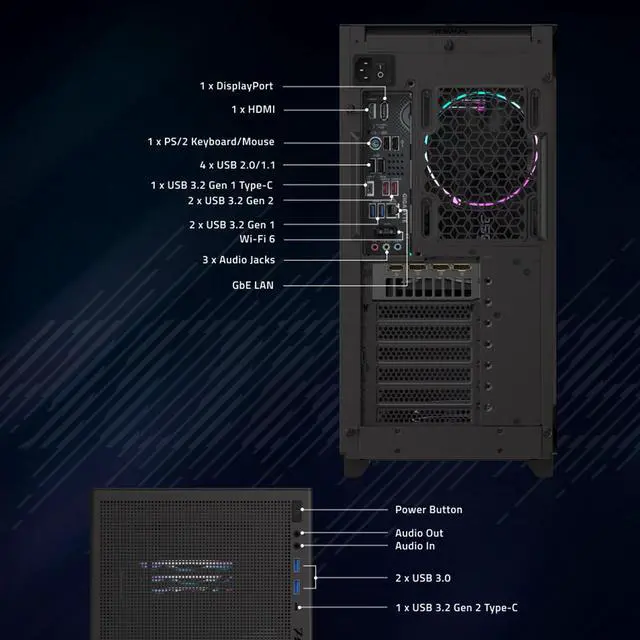 Alt view image 15 of 15 - GIGABYTE AORUS PRIME 5 Gaming Desktop PC, AMD Ryzen 7 9700X, GIGABYTE RTX 5070 Ti, 32GB DDR5, 2TB SSD, Windows 11, Black