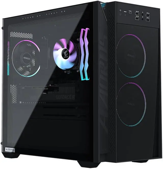 Alt view image 2 of 16 - GIGABYTE AORUS PRIME 5 Gaming Desktop PC, AMD Ryzen 7 9800X3D, GIGABYTE RTX 5080, 32GB DDR5, 2TB PCIe 4.0 SSD, Windows 11 Home, Black