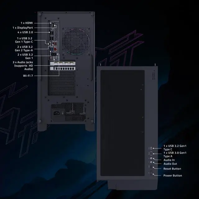 Alt view image 15 of 16 - GIGABYTE AORUS PRIME 5 Gaming Desktop PC, AMD Ryzen 7 9800X3D, GIGABYTE RTX 5080, 32GB DDR5, 2TB PCIe 4.0 SSD, Windows 11 Home, Black