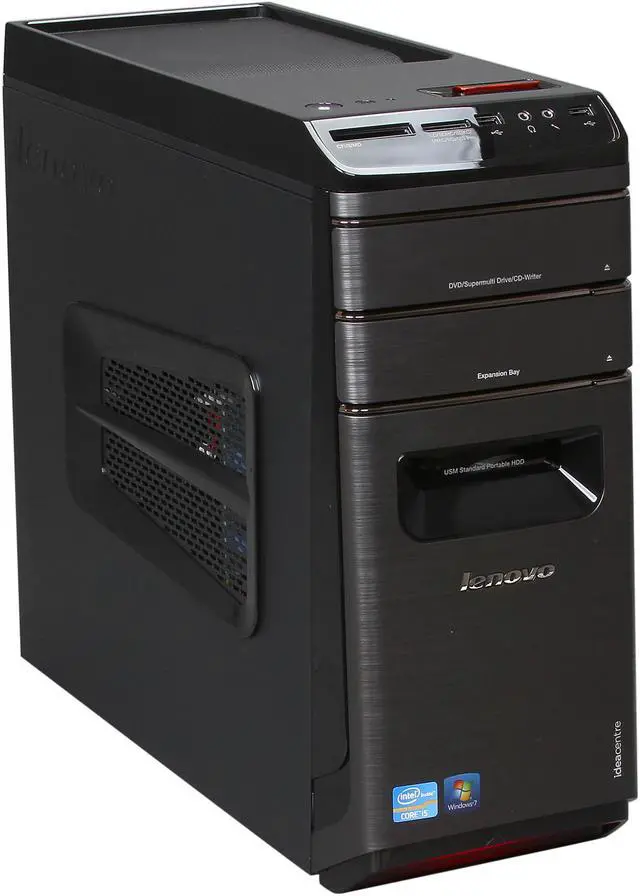 Alt view image 2 of 12 - Lenovo Desktop PC K410 (11681LU) Intel Core i5-3450 8GB DDR3 2TB HDD Intel HD Graphics 2500 Windows 7 Home Premium 64-Bit