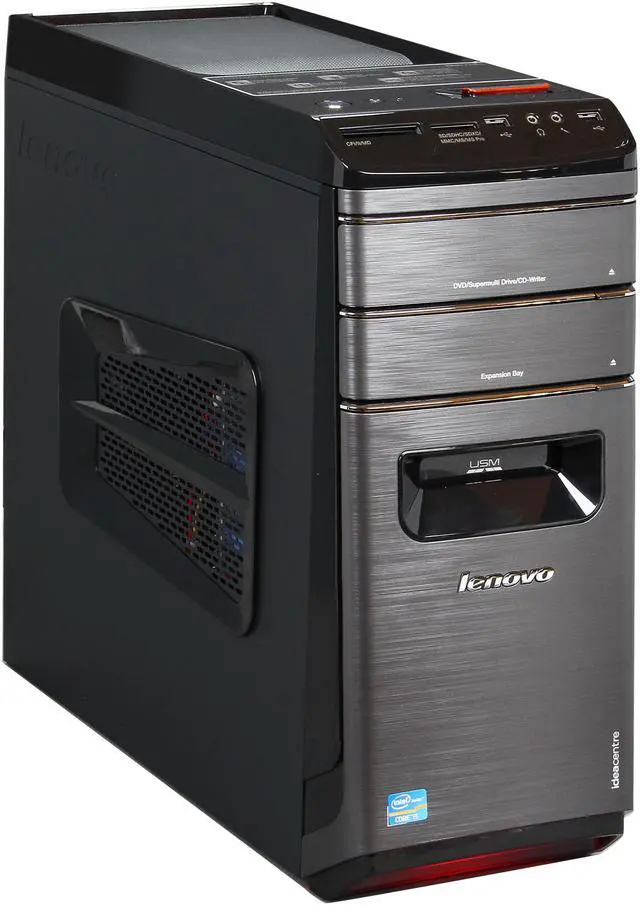 Alt view image 3 of 13 - Lenovo Desktop PC K410 (57308565) Intel Core i5-3330 8GB DDR3 1TB HDD Intel HD Graphics 2500 Windows 8