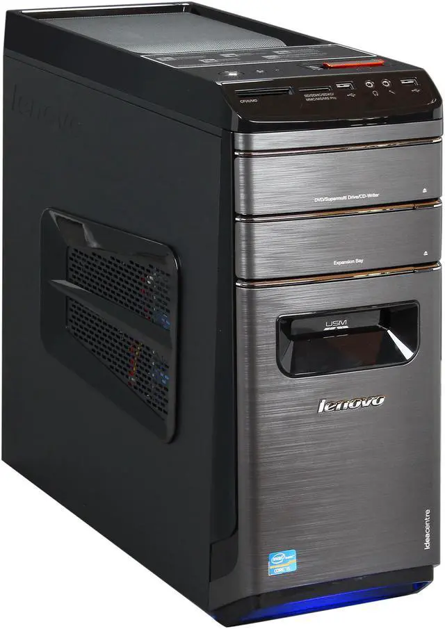 Alt view image 4 of 13 - Lenovo Desktop PC K410 (57308565) Intel Core i5-3330 8GB DDR3 1TB HDD Intel HD Graphics 2500 Windows 8