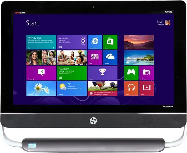 Alt view image 2 of 8 - HP TouchSmart All-in-One PC ENVY 20-d030 (H3Y86AA#ABA) Intel Core i3-3220 6GB DDR3 1TB HDD 20.0" Touchscreen Windows 8
