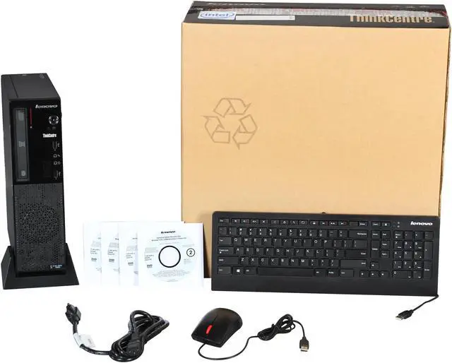 Alt view image 9 of 9 - Lenovo Desktop PC ThinkCentre E73 (10AU002PUS) Intel Core i3-4130 4GB DDR3 500GB HDD Intel HD Graphics 4400 Windows 7 Professional 64-bit