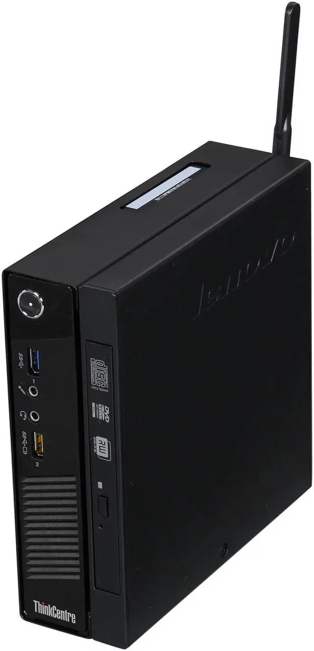 Alt view image 3 of 7 - Lenovo ThinkCentre M73 10AY001WUS Desktop Computer - Intel Core i3 i3-4130T 2.9GHz, 4GB DDR3, 500GB HDD, Windows 7 Professional - Tiny - Business Black
