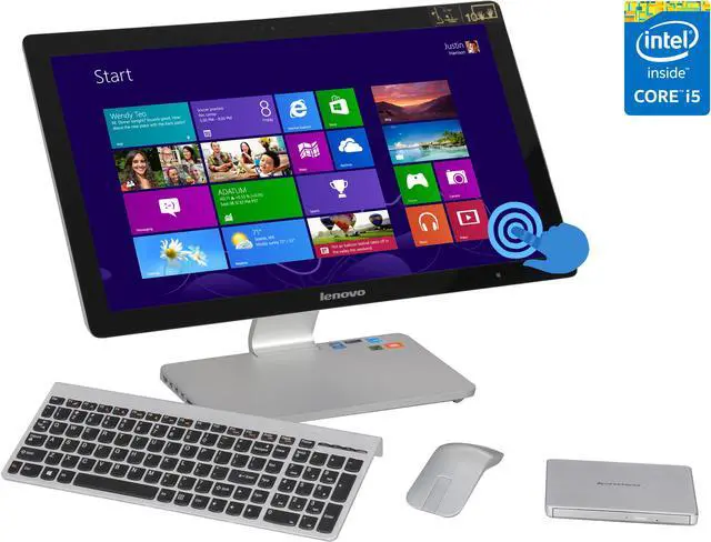Main image of Lenovo All-in-One PC A540 (F0AN002KUS) Intel Core i5-4258U 8GB DDR3 1TB HDD 8GB SSD 23.8" Touchscreen Windows 8.1 64-Bit