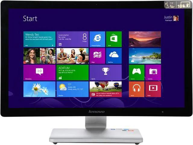 Alt view image 2 of 10 - Lenovo All-in-One PC A740 (F0AM004JUS) Intel Core i7-4558U 8GB DDR3 1TB HDD 8GB SSD 27" Touchscreen Windows 8.1 64-Bit