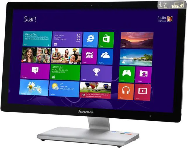 Alt view image 3 of 10 - Lenovo All-in-One PC A740 (F0AM004JUS) Intel Core i7-4558U 8GB DDR3 1TB HDD 8GB SSD 27" Touchscreen Windows 8.1 64-Bit