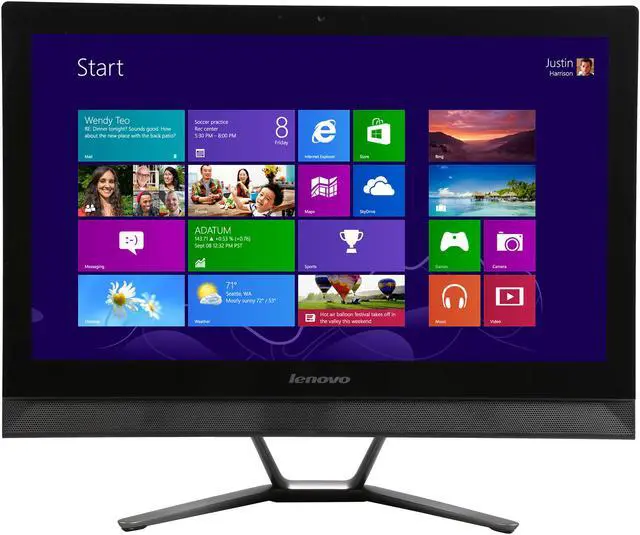 Alt view image 2 of 7 - Lenovo All-in-One PC C50-30 Touch (F0B1007QUS) Intel Core i3 4005U (1.70 GHz) 4 GB DDR3 500 GB HDD 23" 1920 x 1080 FHD Touchscreen Windows 8.1 64-bit