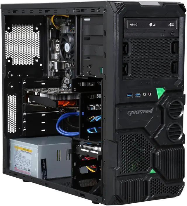 Alt view image 8 of 9 - CybertronPC Desktop PC Borg-709 (Green) AMD FX-Series FX-6300 8GB DDR3 1TB HDD NVIDIA GeForce GTX 750 1 GB Windows 8.1 64-Bit