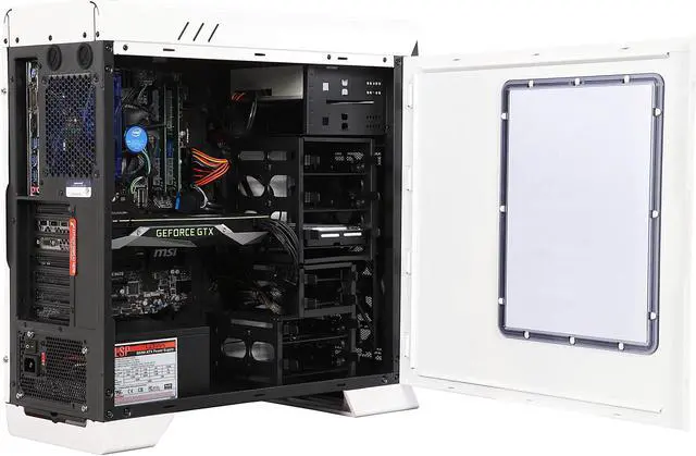 Alt view image 5 of 10 - CybertronPC VR Ready Gaming Desktop PC Titanium-1080X (White with Blue) Intel Core i7-6700K 16GB DDR4 1TB HDD GeForce GTX 1080 Windows 10 Home 64-Bit